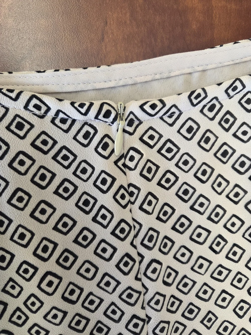 Worthington Black and Cream Diamond-Print Skirt